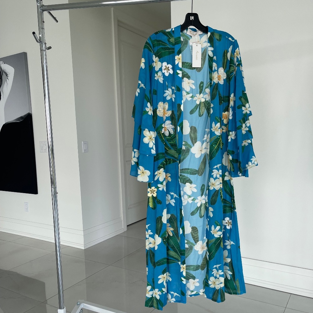 Verandah Hand-Beaded Kimono....NWT